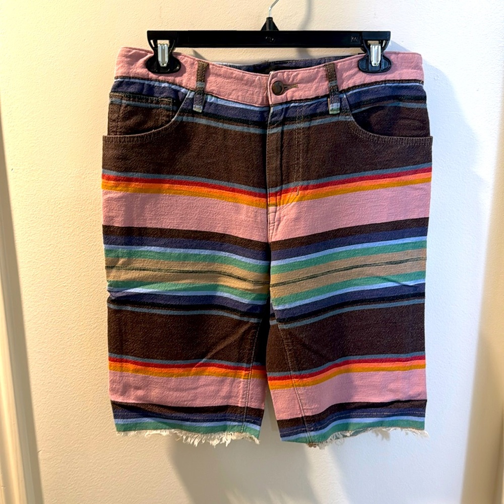 Joe’s Multi-colored striped denim shorts